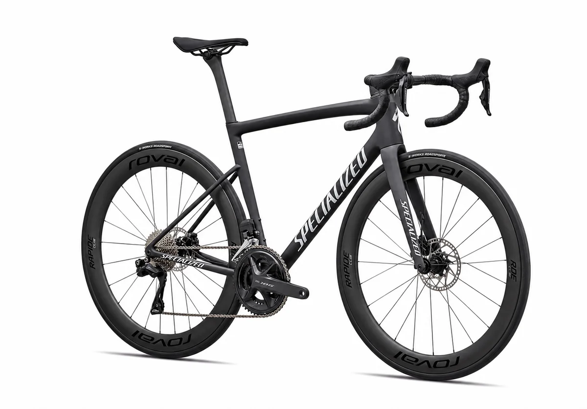Tarmac SL8 without aero bars, viewed from the front at an angle